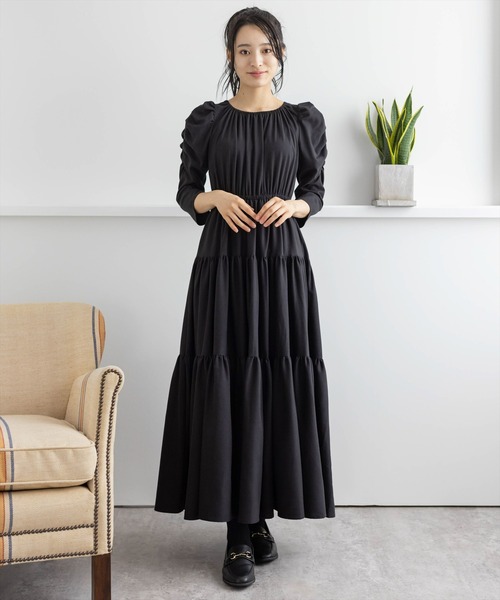 clear(クリア)の「ティアードギャザーワンピース(ワンピース・レディース・モカ/テラコッタ/ブラック・F)」の19枚目の写真