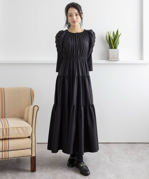 clear(クリア)の「ティアードギャザーワンピース(ワンピース・レディース・モカ/テラコッタ/ブラック・F)」の20枚目の写真