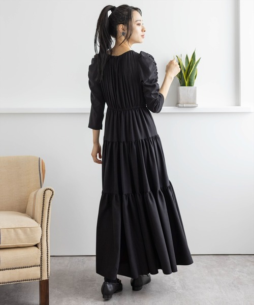 clear(クリア)の「ティアードギャザーワンピース(ワンピース・レディース・モカ/テラコッタ/ブラック・F)」の21枚目の写真