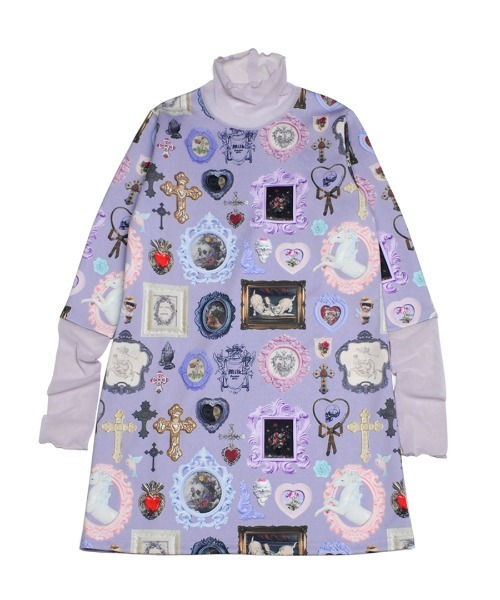 MILK ウォールデコプリント長袖ワンピース MILK ウォールデコプリント長袖ワンピース MILK ウォールデコ