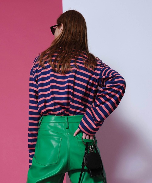 MAISON SPECIAL（メゾンスペシャル）の「バスク天竺ボーダー2WAYスリーブカットソー【MAISON SPECIAL/メゾンスペシャル】（Tシャツ/カットソー・レディース・ブラック/ブルー/ピンク・FREE）」の12枚目の写真