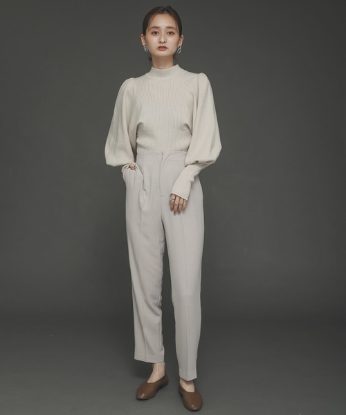 SENSE OF PLACE by URBAN RESEARCH（センスオブプレイスバイアーバンリサーチ）の「ストレッチマトンスリーブセーター（ニット/セーター・レディース・ライトブルー/ブラック/イエロー/アイボリー・ONE）」の5枚目の写真