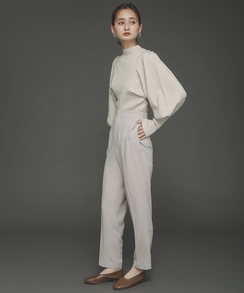 SENSE OF PLACE by URBAN RESEARCH（センスオブプレイスバイアーバンリサーチ）の「ストレッチマトンスリーブセーター（ニット/セーター・レディース・ライトブルー/ブラック/イエロー/アイボリー・ONE）」の6枚目の写真