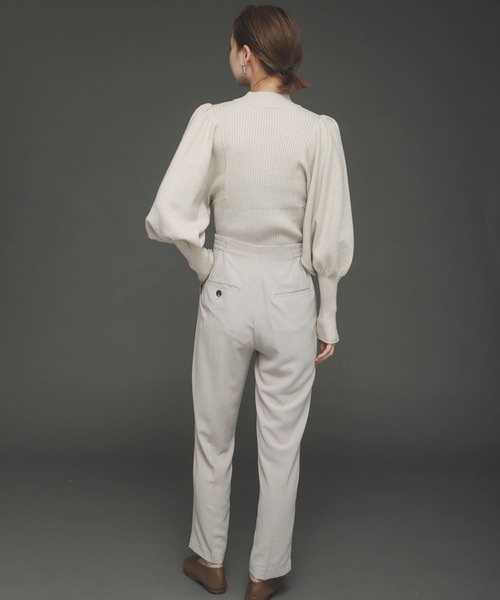 SENSE OF PLACE by URBAN RESEARCH（センスオブプレイスバイアーバンリサーチ）の「ストレッチマトンスリーブセーター（ニット/セーター・レディース・ライトブルー/ブラック/イエロー/アイボリー・ONE）」の7枚目の写真