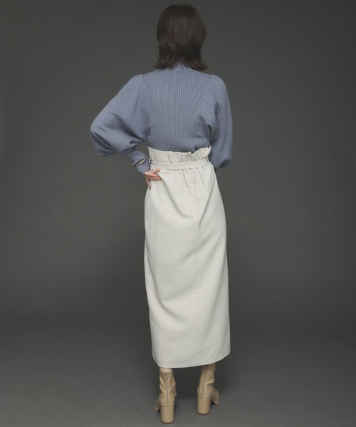 SENSE OF PLACE by URBAN RESEARCH（センスオブプレイスバイアーバンリサーチ）の「ストレッチマトンスリーブセーター（ニット/セーター・レディース・ライトブルー/ブラック/イエロー/アイボリー・ONE）」の14枚目の写真