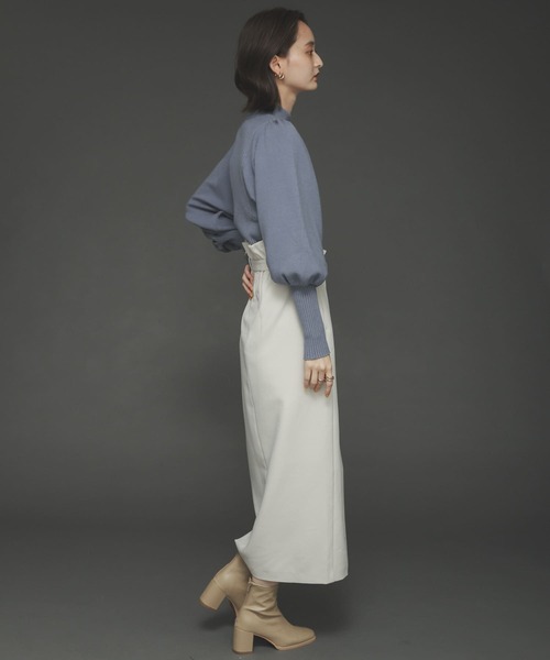 SENSE OF PLACE by URBAN RESEARCH（センスオブプレイスバイアーバンリサーチ）の「ストレッチマトンスリーブセーター（ニット/セーター・レディース・ライトブルー/ブラック/イエロー/アイボリー・ONE）」の15枚目の写真