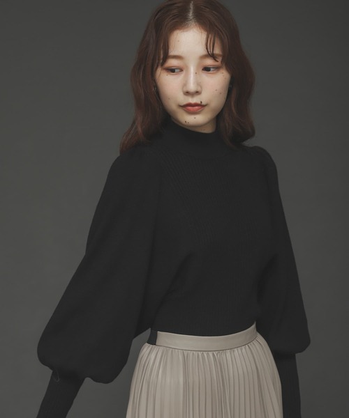 SENSE OF PLACE by URBAN RESEARCH（センスオブプレイスバイアーバンリサーチ）の「ストレッチマトンスリーブセーター（ニット/セーター・レディース・ライトブルー/ブラック/イエロー/アイボリー・ONE）」の16枚目の写真