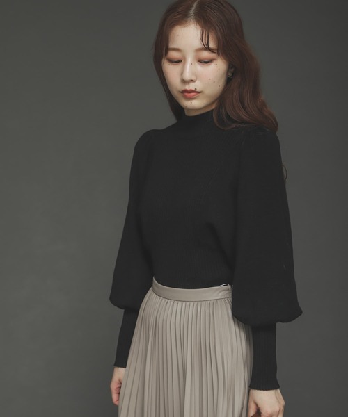 SENSE OF PLACE by URBAN RESEARCH（センスオブプレイスバイアーバンリサーチ）の「ストレッチマトンスリーブセーター（ニット/セーター・レディース・ライトブルー/ブラック/イエロー/アイボリー・ONE）」の17枚目の写真