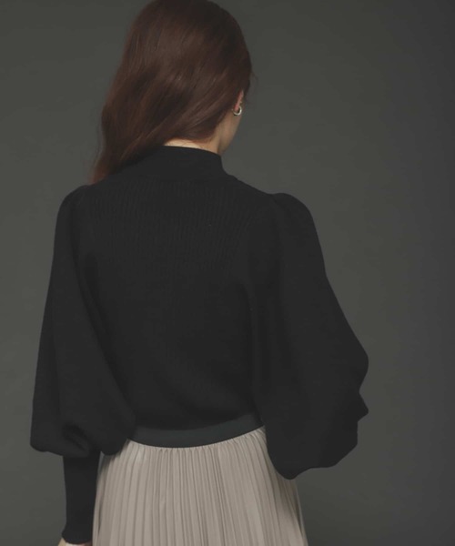 SENSE OF PLACE by URBAN RESEARCH（センスオブプレイスバイアーバンリサーチ）の「ストレッチマトンスリーブセーター（ニット/セーター・レディース・ライトブルー/ブラック/イエロー/アイボリー・ONE）」の19枚目の写真