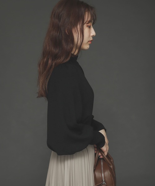 SENSE OF PLACE by URBAN RESEARCH（センスオブプレイスバイアーバンリサーチ）の「ストレッチマトンスリーブセーター（ニット/セーター・レディース・ライトブルー/ブラック/イエロー/アイボリー・ONE）」の20枚目の写真