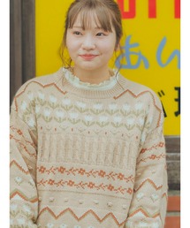 ehka sopo | 【カタログ掲載アイテム】花柄ジャカードプルオーバー(ニット/セーター)