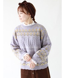 ehka sopo | 【カタログ掲載アイテム】花柄ジャカードプルオーバー(ニット/セーター)