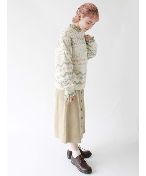 ehka sopo(エヘカソポ)の「【カタログ掲載アイテム】花柄ジャカードプルオーバー(ニット/セーター・レディース・ベージュ/サックスブルー/ミント/キナリ・フリ-)」の15枚目の写真