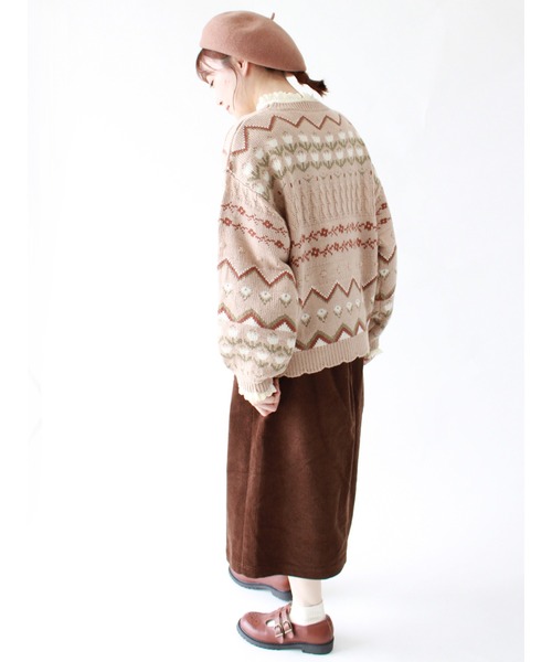 ehka sopo(エヘカソポ)の「【カタログ掲載アイテム】花柄ジャカードプルオーバー(ニット/セーター・レディース・ベージュ/サックスブルー/ミント/キナリ・フリ-)」の20枚目の写真