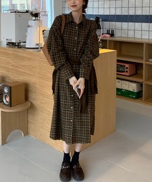 チェックシャツワンピース