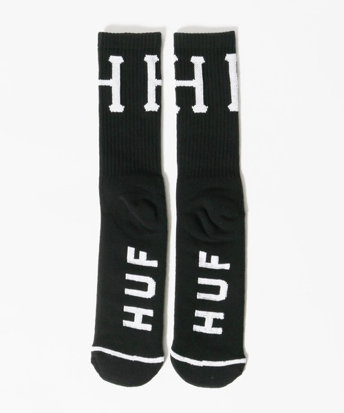 HUF(ハフ)の「HUF/ハフ ESSENTIALS CLASSIC SOCK 靴下 ミドル(ソックス/靴下・メンズ・ホワイト/ブラック・ONE SIZE)」の1枚目の写真