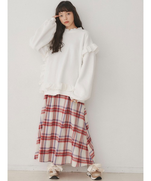 merry jenny（メリージェニー）の「circle frillプルオーバー（Tシャツ/カットソー・レディース・ブラック/オフホワイト/グリーン/ブラウン・FREE）」の5枚目の写真