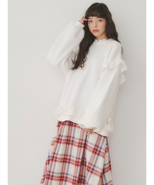 merry jenny（メリージェニー）の「circle frillプルオーバー（Tシャツ/カットソー・レディース・ブラック/オフホワイト/グリーン/ブラウン・FREE）」の6枚目の写真