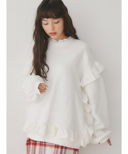 merry jenny（メリージェニー）の「circle frillプルオーバー（Tシャツ/カットソー・レディース・ブラック/オフホワイト/グリーン/ブラウン・FREE）」の9枚目の写真