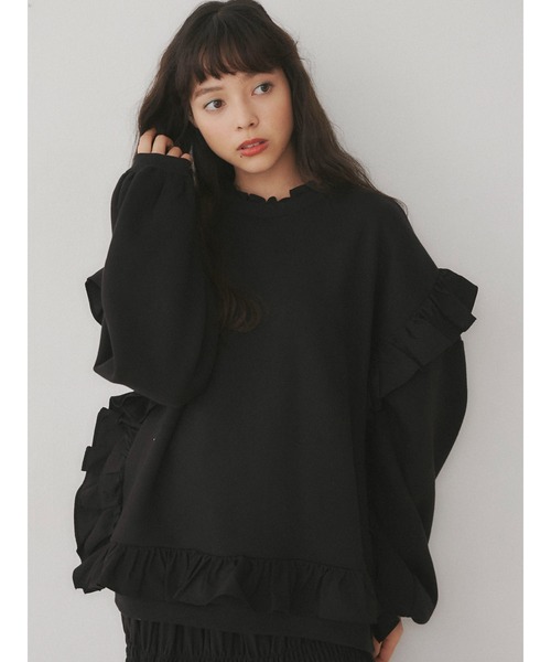 merry jenny（メリージェニー）の「circle frillプルオーバー（Tシャツ/カットソー・レディース・ブラック/オフホワイト/グリーン/ブラウン・FREE）」の12枚目の写真