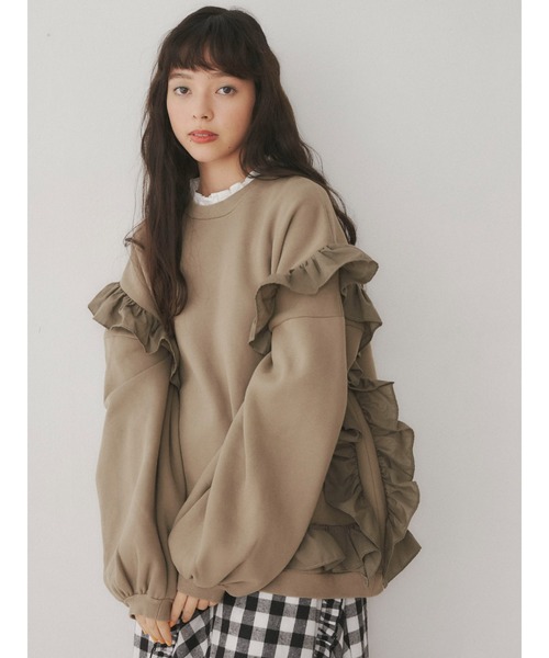 merry jenny（メリージェニー）の「circle frillプルオーバー（Tシャツ/カットソー・レディース・ブラック/オフホワイト/グリーン/ブラウン・FREE）」の19枚目の写真