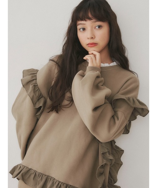 merry jenny（メリージェニー）の「circle frillプルオーバー（Tシャツ/カットソー・レディース・ブラック/オフホワイト/グリーン/ブラウン・FREE）」の20枚目の写真