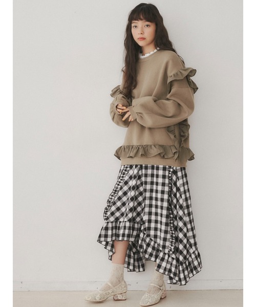 merry jenny（メリージェニー）の「circle frillプルオーバー（Tシャツ/カットソー・レディース・ブラック/オフホワイト/グリーン/ブラウン・FREE）」の21枚目の写真