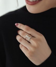 Edit Sheen | 3連パールヘキサゴンダブルリング(リング)