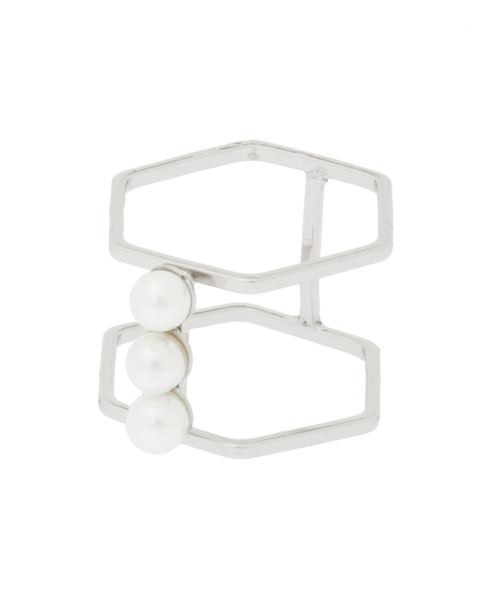 Edit Sheen（エディットシーン）の「3連パールヘキサゴンダブルリング（リング・レディース・シルバー/ゴールド・FREE）」の4枚目の写真