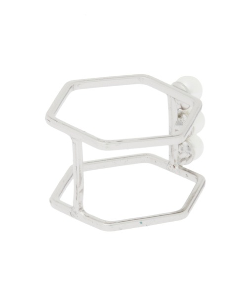 Edit Sheen（エディットシーン）の「3連パールヘキサゴンダブルリング（リング・レディース・シルバー/ゴールド・FREE）」の6枚目の写真