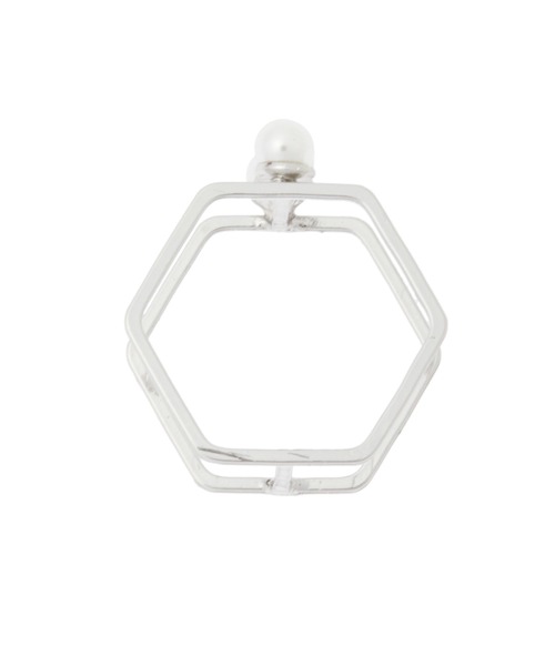Edit Sheen（エディットシーン）の「3連パールヘキサゴンダブルリング（リング・レディース・シルバー/ゴールド・FREE）」の7枚目の写真