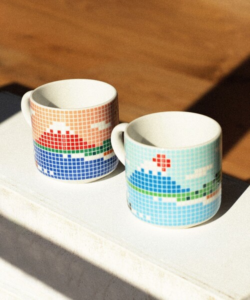 TOKYO CULTUART by BEAMS(トウキョウカルチャートバイビームス)の「The Porcelains / fujiyamaタイルマグ(グラス/マグカップ/タンブラー・メンズ・レッド/ブルー・ONE SIZE)」の5枚目の写真