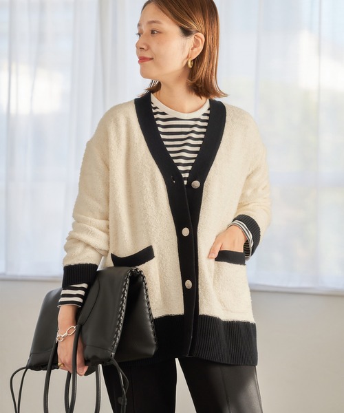 JOURNAL STANDARD(ジャーナルスタンダード)の「■■■ファンシーニットカーディガン◆(カーディガン/ボレロ・レディース・ホワイト/ブラック・FREE)」の9枚目の写真