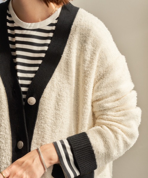 JOURNAL STANDARD(ジャーナルスタンダード)の「■■■ファンシーニットカーディガン◆(カーディガン/ボレロ・レディース・ホワイト/ブラック・FREE)」の10枚目の写真