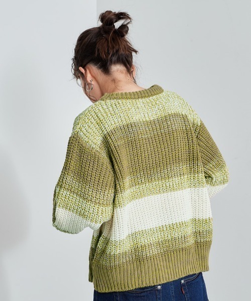 cepo（セポ）の「ミックスヤーンニット（ニット/セーター・レディース・オレンジ/ブルー/グリーン・M）」の5枚目の写真