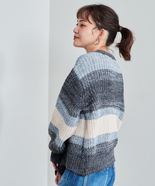 cepo（セポ）の「ミックスヤーンニット（ニット/セーター・レディース・オレンジ/ブルー/グリーン・M）」の7枚目の写真