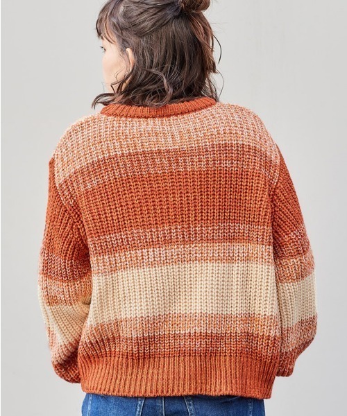 cepo（セポ）の「ミックスヤーンニット（ニット/セーター・レディース・オレンジ/ブルー/グリーン・M）」の11枚目の写真