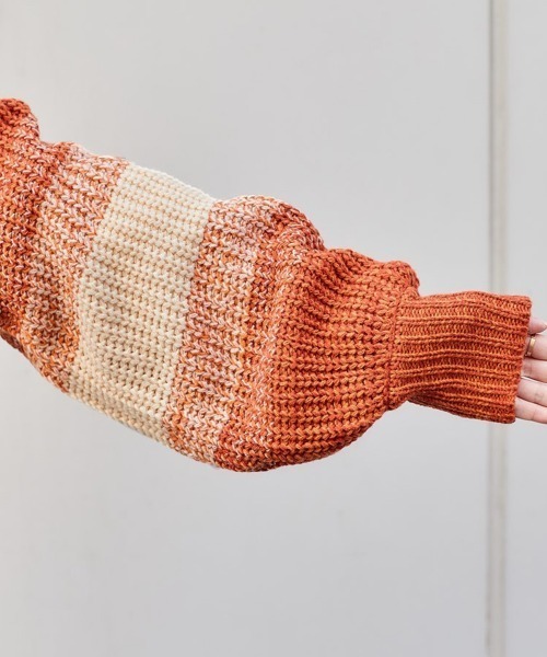 cepo（セポ）の「ミックスヤーンニット（ニット/セーター・レディース・オレンジ/ブルー/グリーン・M）」の13枚目の写真