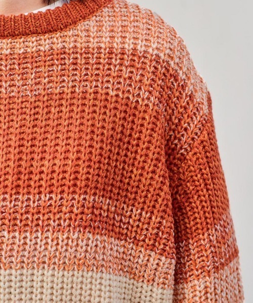 cepo（セポ）の「ミックスヤーンニット（ニット/セーター・レディース・オレンジ/ブルー/グリーン・M）」の14枚目の写真