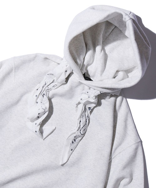 STAMPD(スタンプド)の「STAMPD/スタンプド Bandana Hoodie バンダナ フーディー パーカー 裏起毛 オーバーサイズ スカーフ(パーカー・メンズ・ブラック/ヘザーグレー・M/L/XL)」の17枚目の写真