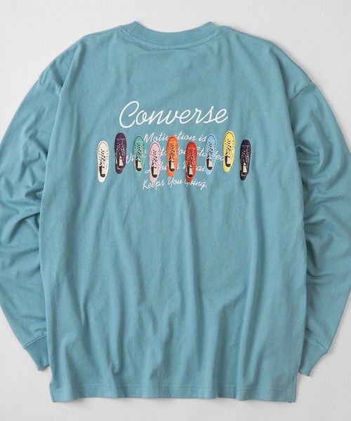 CONVERSE(コンバース)の「【CONVERSE/コンバース】ワンポイント刺繍 バックプリント シューズプリント ロンT/長袖Tシャツ(Tシャツ/カットソー・メンズ・ホワイト/ブラック/ブルー/ホワイト系その他・M/L/XL)」の4枚目の写真