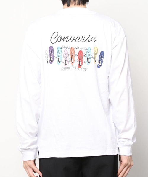 CONVERSE(コンバース)の「【CONVERSE/コンバース】ワンポイント刺繍 バックプリント シューズプリント ロンT/長袖Tシャツ(Tシャツ/カットソー・メンズ・ホワイト/ブラック/ブルー/ホワイト系その他・M/L/XL)」の14枚目の写真