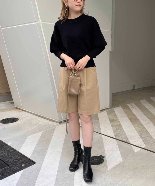 CAPRICIEUX LE'MAGE（カプリシューレマージュ）の「リブ切替パフっとニット（ニット/セーター・レディース・ブラック/ライトベージュ/グリーン・FREE）」の8枚目の写真