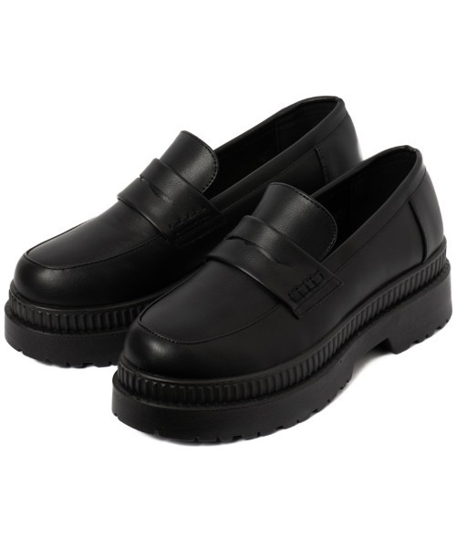 R&E（アールアンドイー）の「【R&E】超軽量厚底コインローファー（ローファー・レディース・ブラック/アイボリー/ブラック系その他・LL/S/M/L）」の6枚目の写真