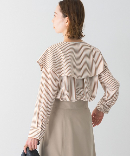 URBAN RESEARCH ROSSO（アーバンリサーチロッソ）の「2WAYランダムストライプブラウス（シャツ/ブラウス・レディース・ホワイト系その他/ベージュ系その他/グレー系その他・FREE）」の7枚目の写真