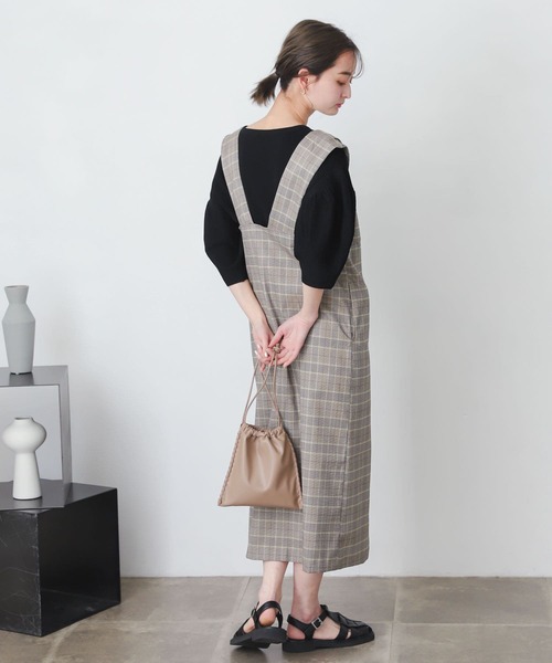 SENSE OF PLACE by URBAN RESEARCH(センスオブプレイスバイアーバンリサーチ)の「『One-C/低身長向けサイズ展開あり』チェックフロントボタンジャンパースカート(ジャンパースカート・レディース・チェック・ONE/SHORT)」の12枚目の写真