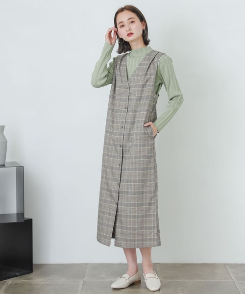 SENSE OF PLACE by URBAN RESEARCH(センスオブプレイスバイアーバンリサーチ)の「『One-C/低身長向けサイズ展開あり』チェックフロントボタンジャンパースカート(ジャンパースカート・レディース・チェック・ONE/SHORT)」の19枚目の写真