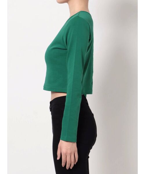 EVRIS（エヴリス）の「BASICクロップドロングスリーブTEE（Tシャツ/カットソー・レディース・ホワイト/ブラック/パープル/グリーン・FREE）」の21枚目の写真