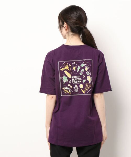 KRIFF MAYER Lady's Collection（クリフメイヤーレディースコレクション）の「抗菌Aライン半袖T（キャンプ）（Tシャツ/カットソー・レディース・パープル/オフホワイト/オレンジ/カラフル/チャコール・MEDIUM/LARGE）」の7枚目の写真