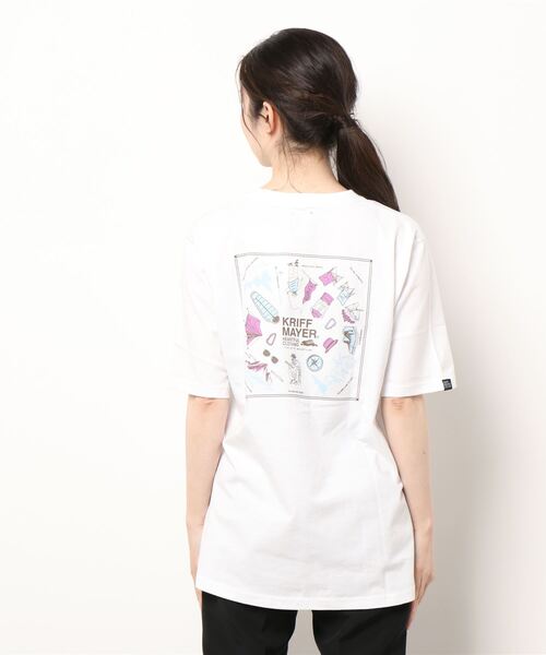 KRIFF MAYER Lady's Collection（クリフメイヤーレディースコレクション）の「抗菌Aライン半袖T（キャンプ）（Tシャツ/カットソー・レディース・パープル/オフホワイト/オレンジ/カラフル/チャコール・MEDIUM/LARGE）」の10枚目の写真